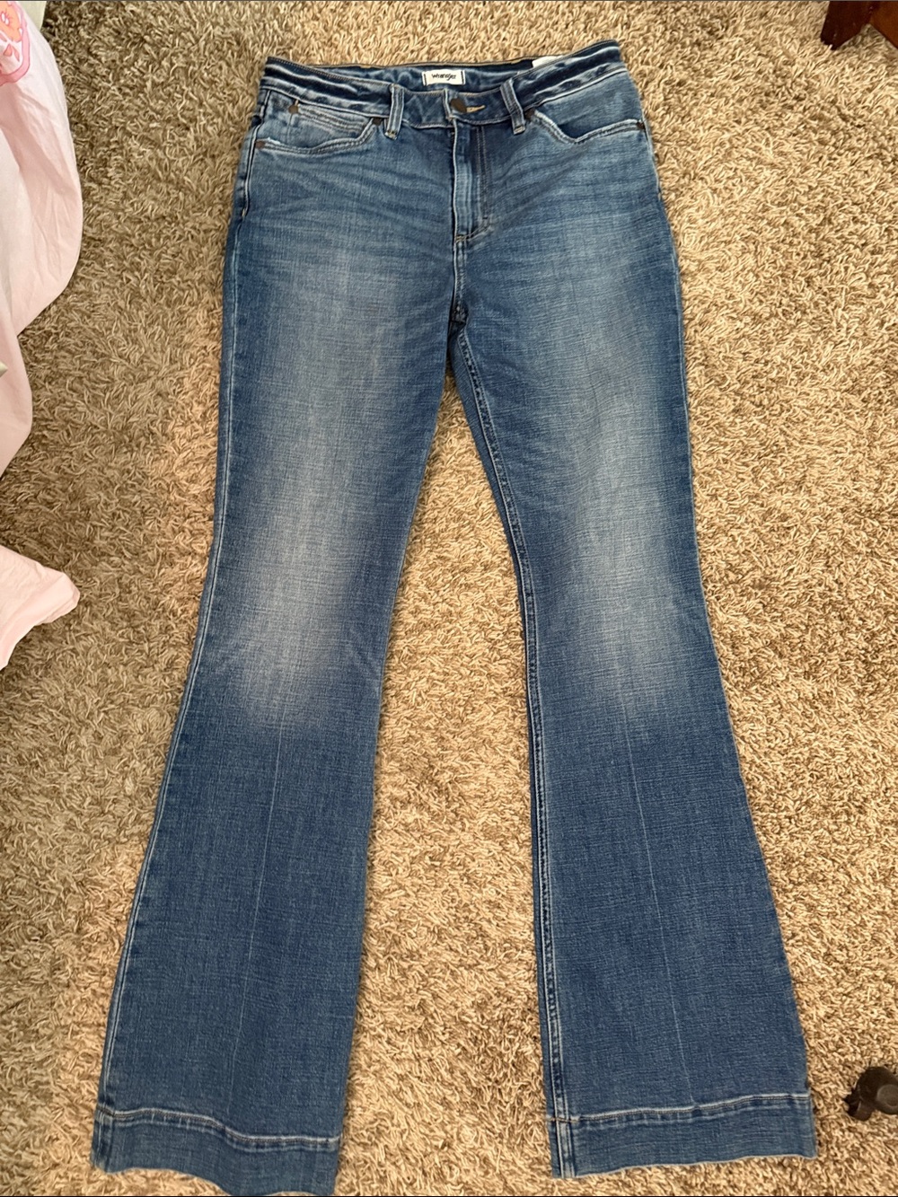 Wrangler Women’s 29x34 High Rise Flare Jeans Blue Stretch Western